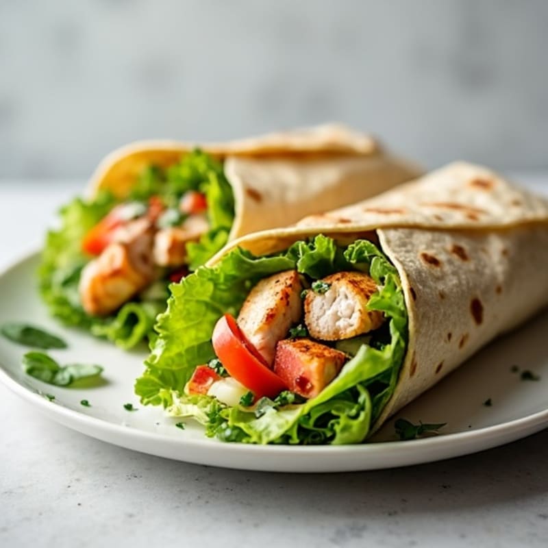 Grilled Chicken and Crisp Veggie Wrap with Creamy Herb Dressing