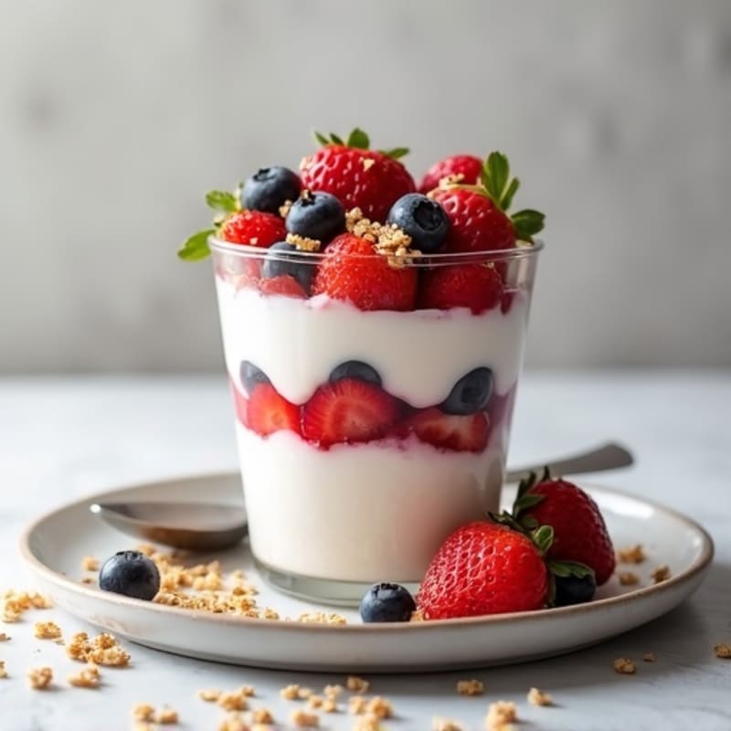 Greek Yogurt Protein Parfait with Mixed Berries