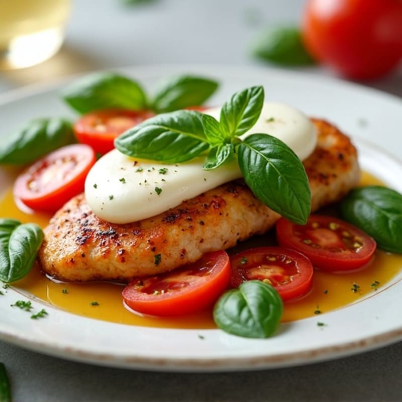 Pan-Seared Chicken with Fresh Tomato-Basil and Creamy Mozzarella