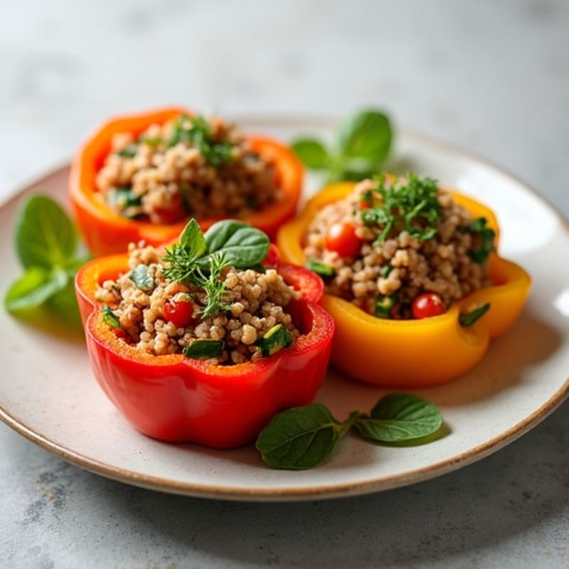 Lean Ground Turkey and Vegetable Stuffed Bell Peppers