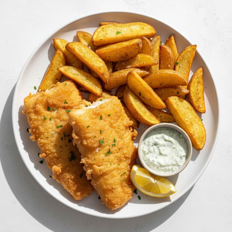 Crispy Beer-Battered Fish and Chips