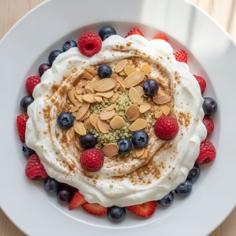 Greek Yogurt Protein Parfait with Mixed Berries