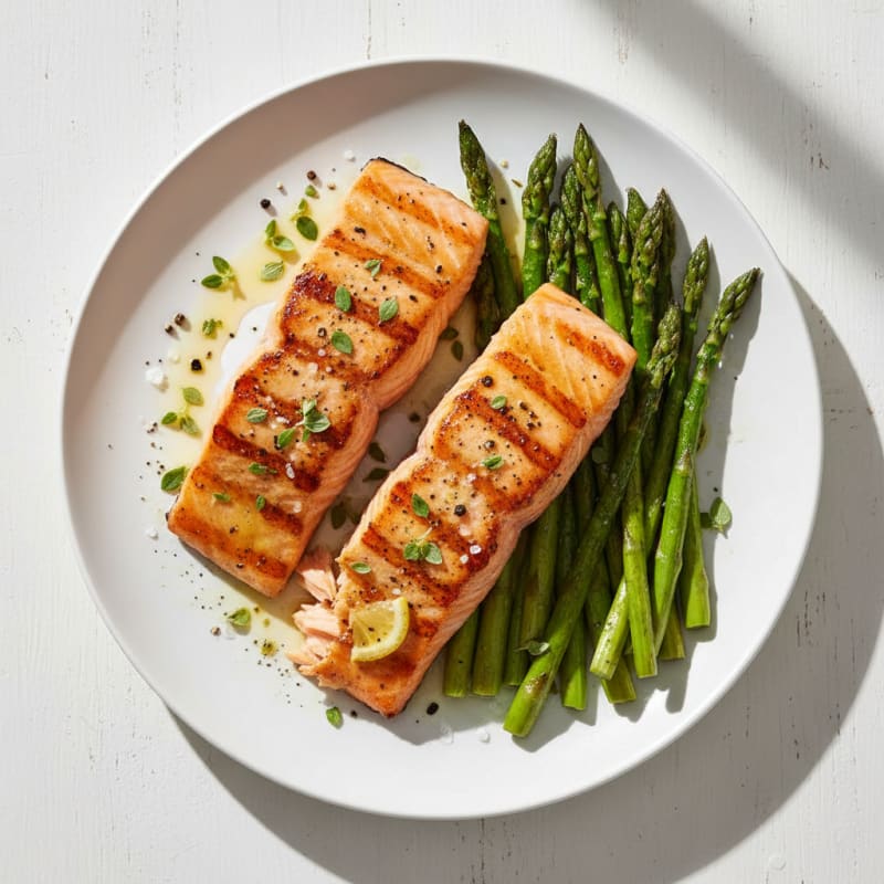 Lemon Herb Grilled Salmon with Asparagus