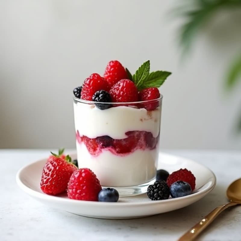 Greek Yogurt Protein Parfait with Mixed Berries