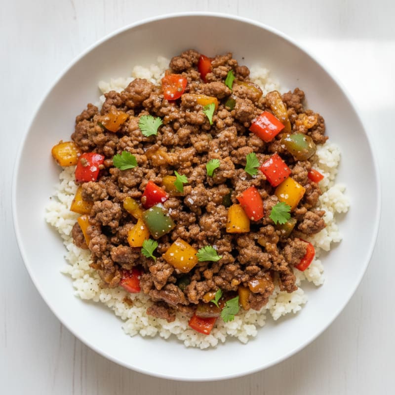 Lean Ground Beef and Veggie Bowl