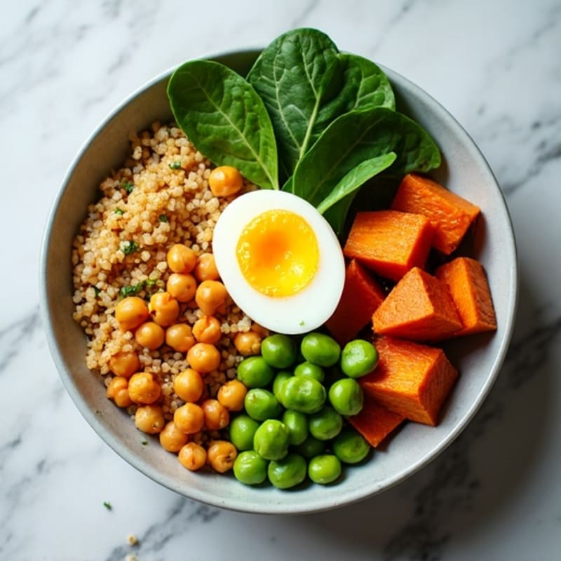 Vibrant Quinoa Bowl with Roasted Sweet Potatoes and Greens
