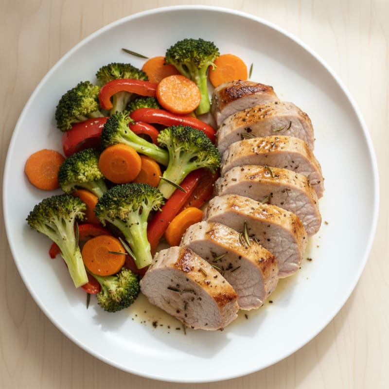 Pan-Seared Pork Tenderloin with Roasted Vegetables