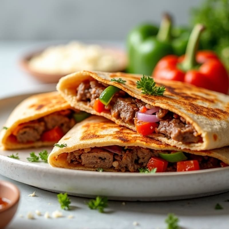 Crispy Lean Steak and Veggie Quesadillas