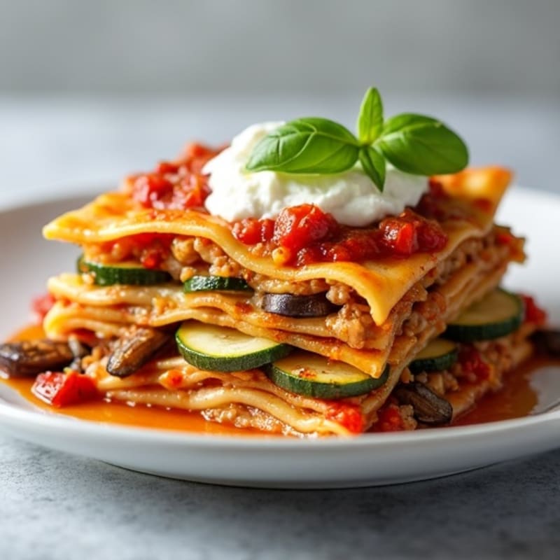Roasted Vegetable Zucchini Lasagna