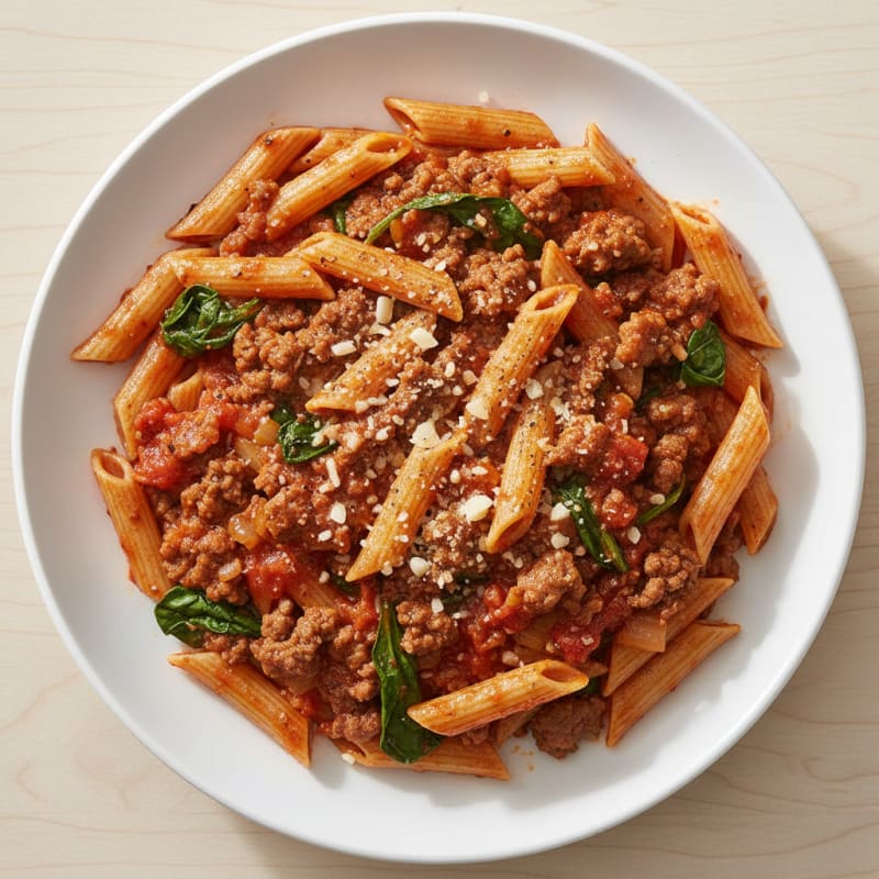 Hearty Beef and Tomato Pasta Skillet