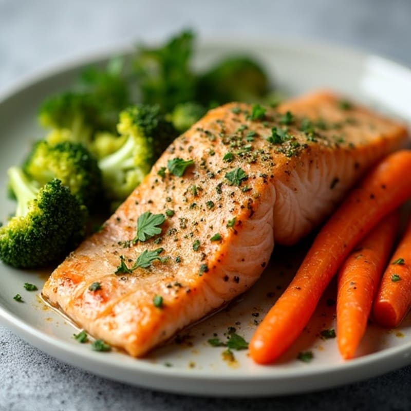Herb-Crusted Baked Salmon with Roasted Vegetables