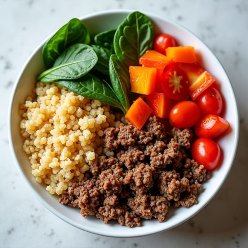 Ground Beef and Veggie Power Bowl with Quinoa