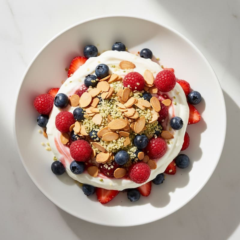 Greek Yogurt Protein Parfait with Mixed Berries