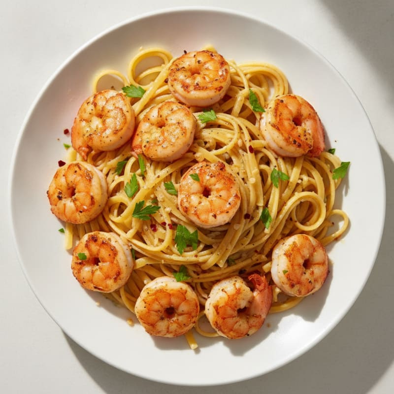 Garlic Butter Shrimp Scampi with Linguine