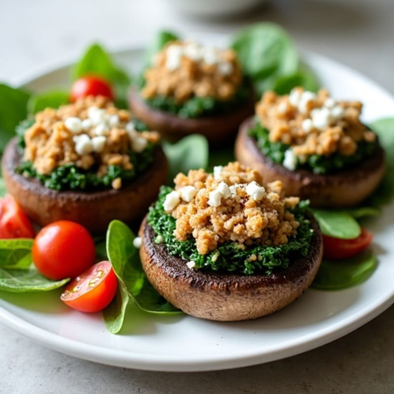 Savory Ground Turkey Stuffed Portobello Mushrooms