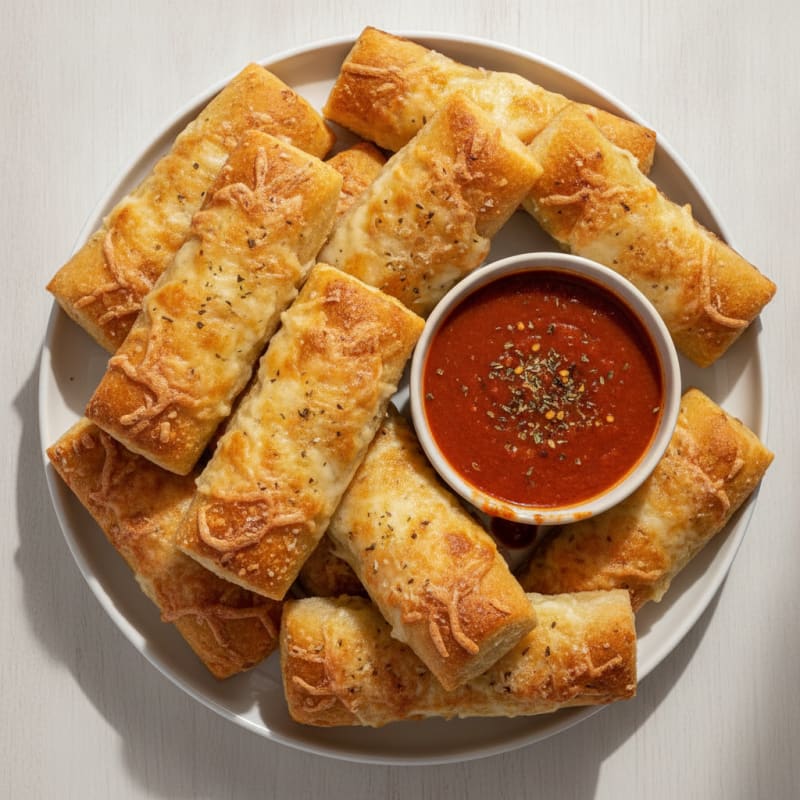 Cheesy Garlic Breadsticks with Marinara