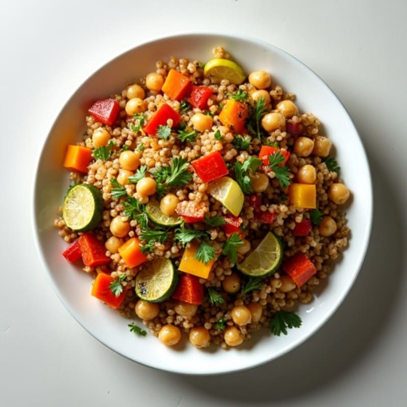 Hearty Lemon Herb Lentils with Crispy Roasted Vegetables