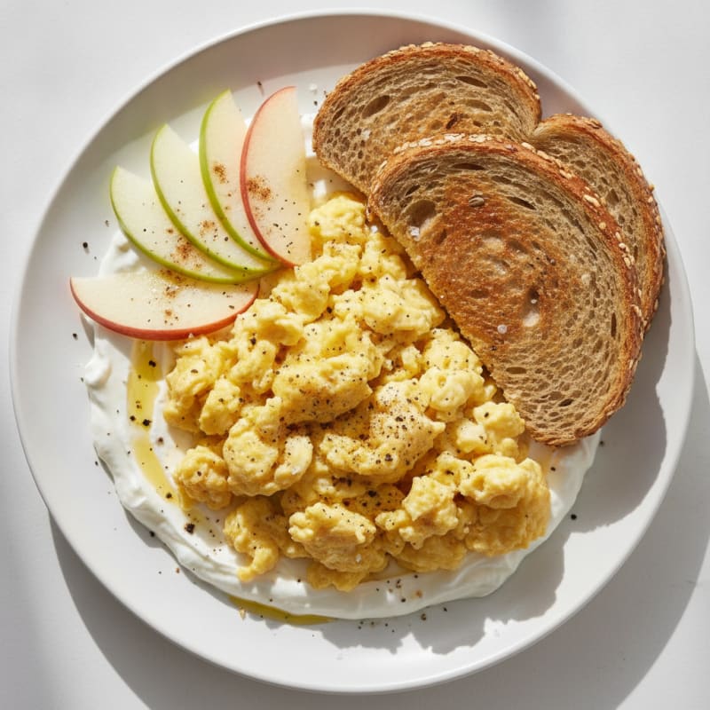 Savory Apple and Greek Yogurt Egg Scramble
