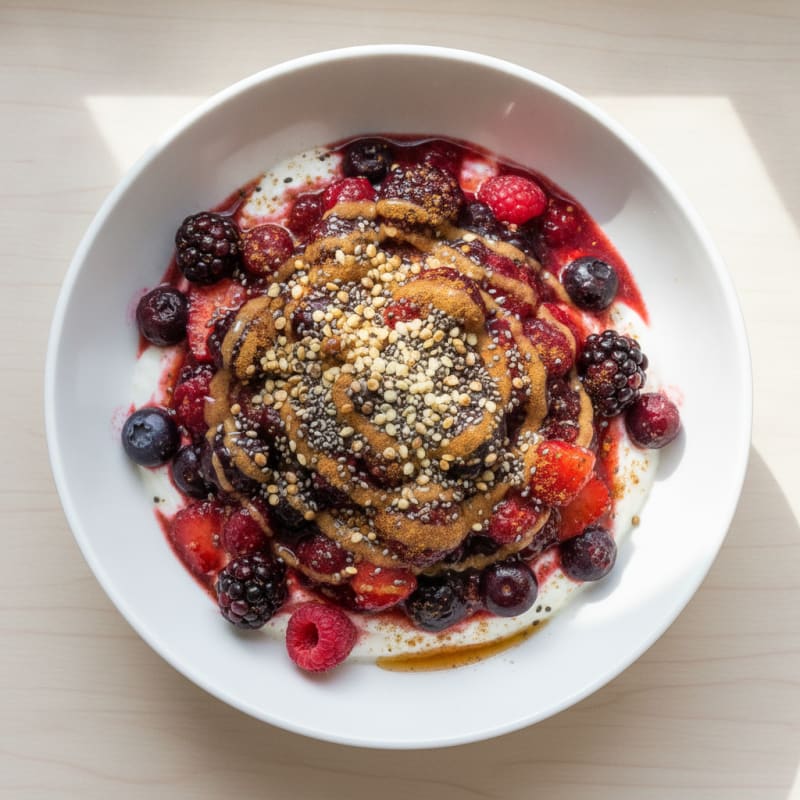 Warm Berry Greek Yogurt Bowl