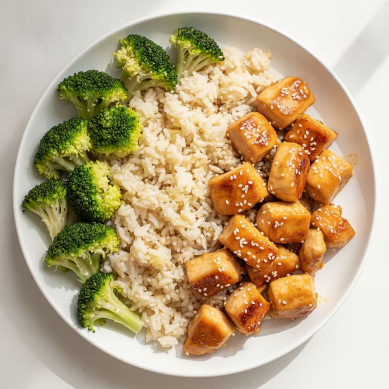 Sweet & Sticky Chicken with Garlic-Ginger Rice