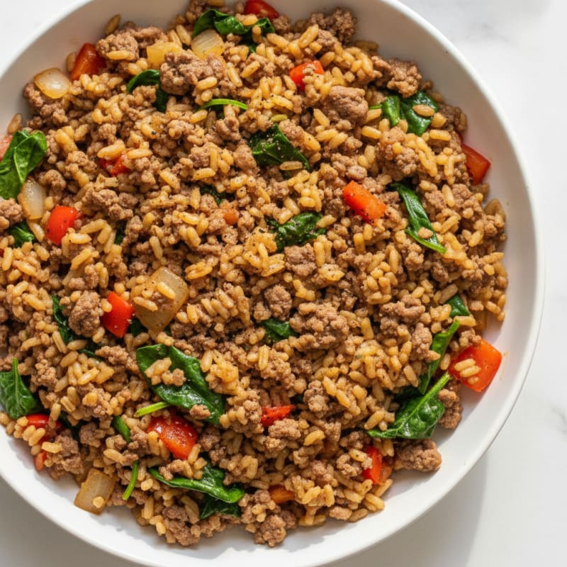 Savory Ground Beef and Rice Skillet