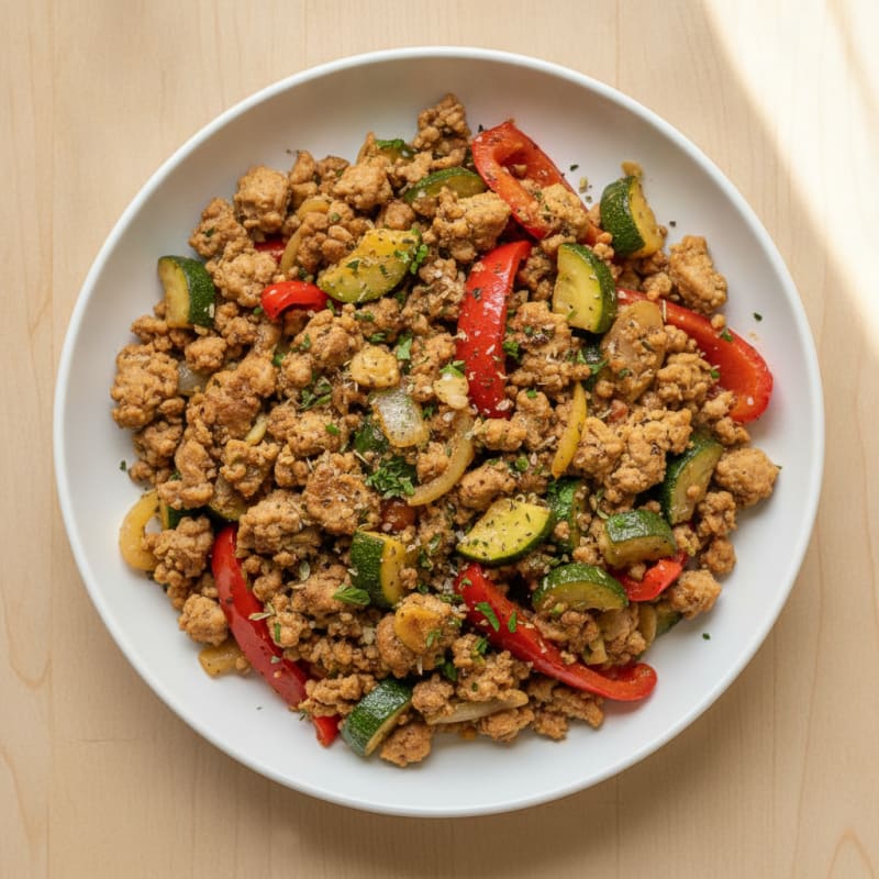 Ground Chicken and Vegetable Skillet