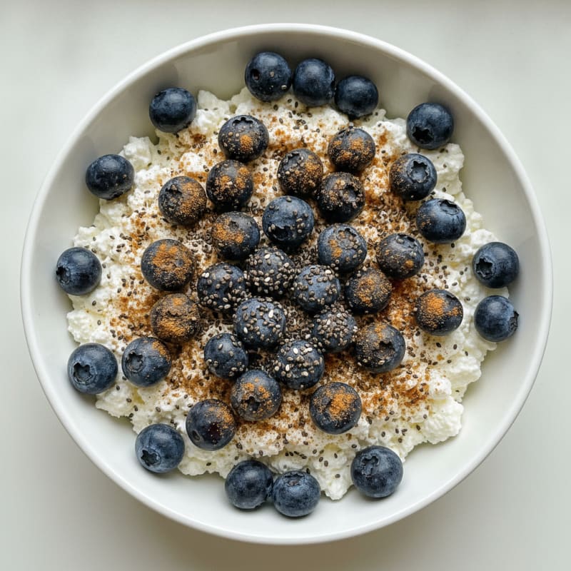 Cottage Cheese Berry Bowl with Chia Seeds
