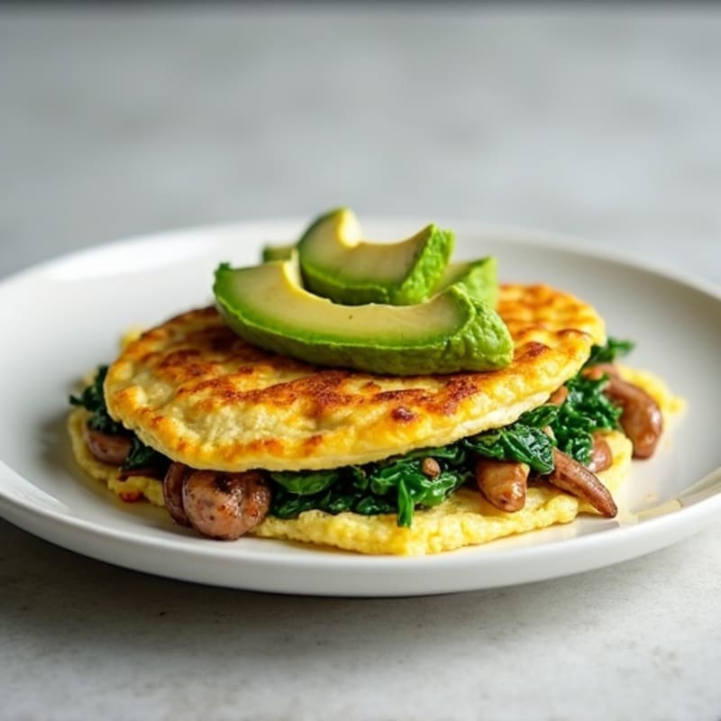 Egg White Spinach Omelette with Turkey Sausage