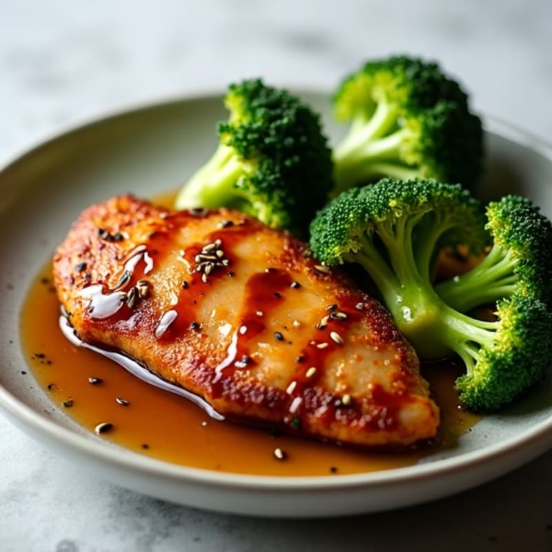 Crispy Baked Chicken Teriyaki with Roasted Broccoli