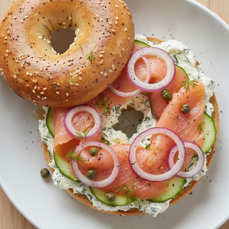 High-Protein Smoked Salmon Everything Bagel