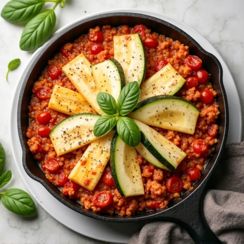 Hearty Ground Turkey and Zucchini Lasagna Skillet