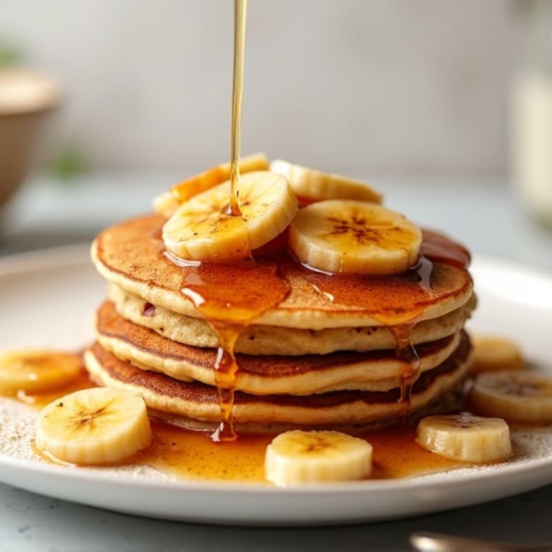 Protein Pancakes with Warm Caramelized Bananas