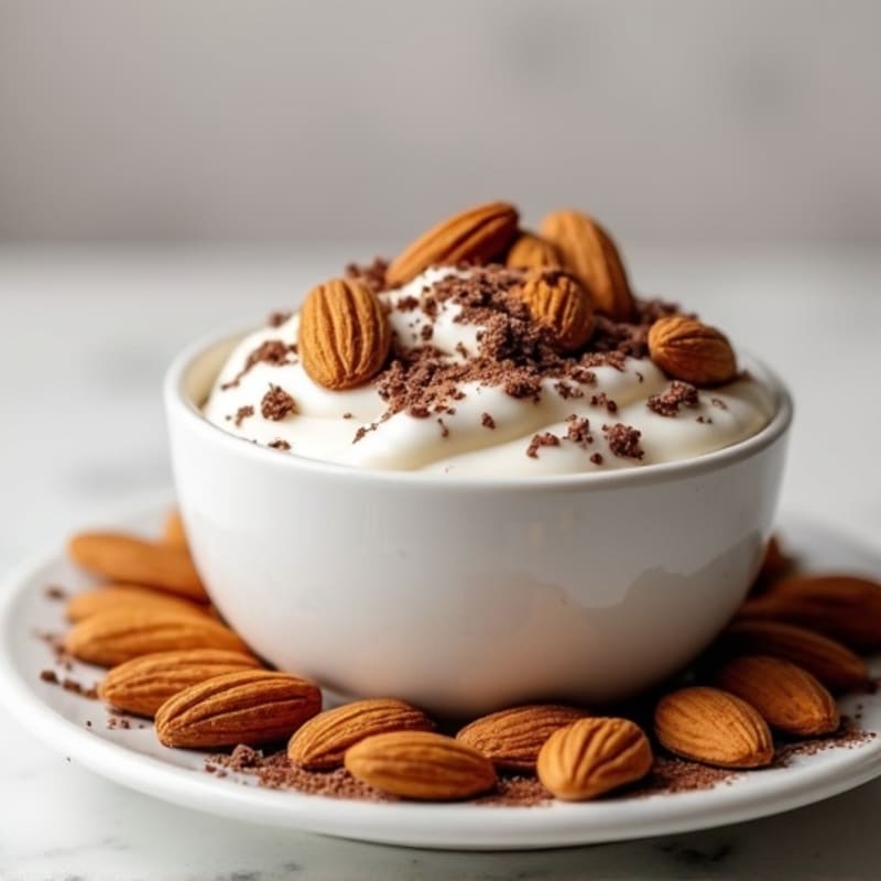 Creamy Greek Yogurt with Chocolate Protein and Almonds