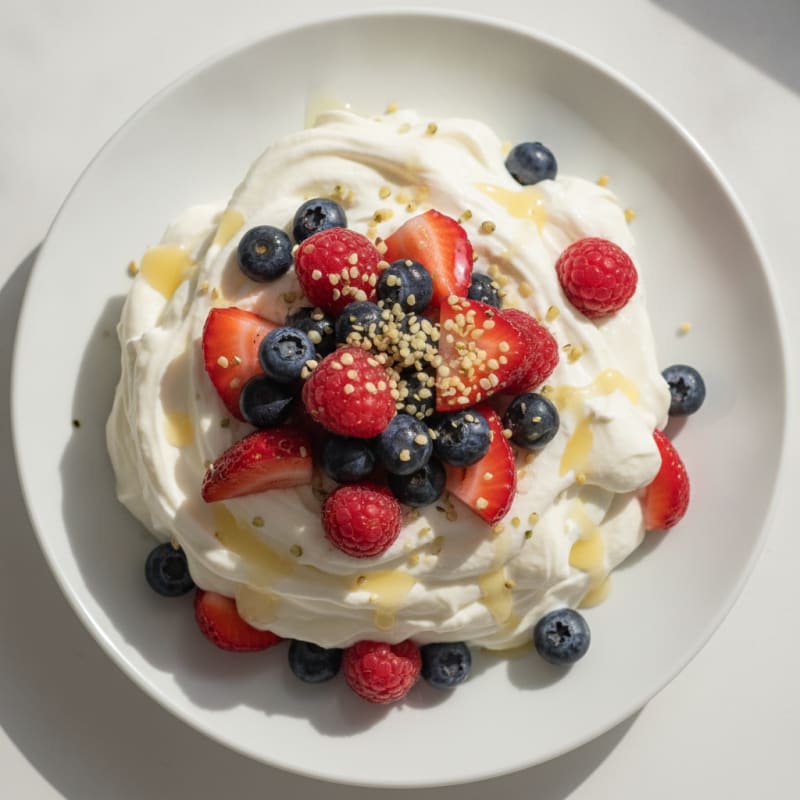 Silky Greek Yogurt Protein Pudding with Mixed Berries