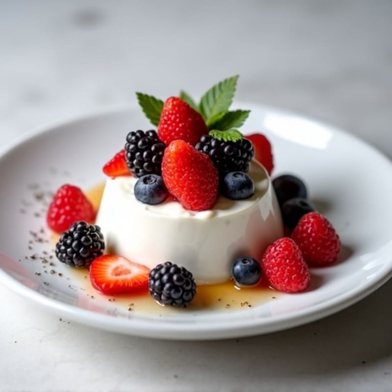 Silky Greek Yogurt with Mixed Berries and Chia Seeds