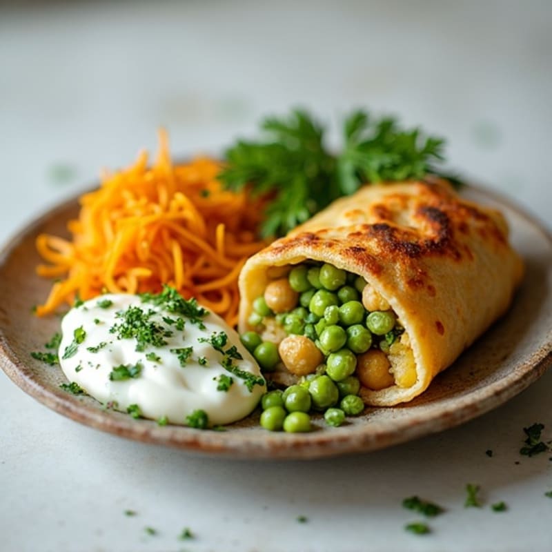 Crispy Baked Spiced Potato and Pea Pockets with Fresh Cilantro Chutney