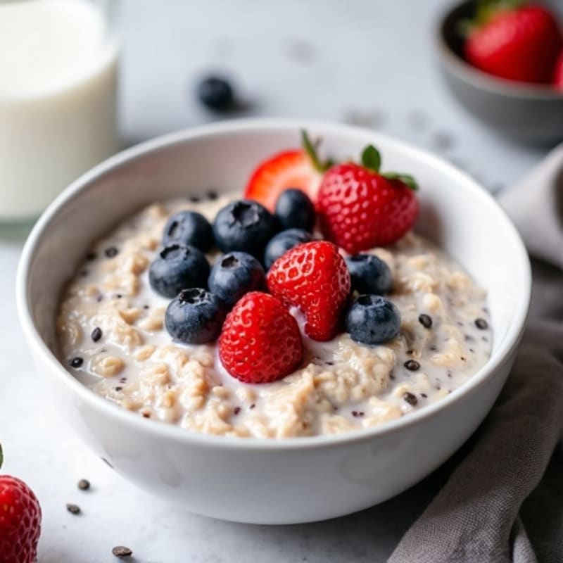 Creamy Protein Overnight Oats with Berries