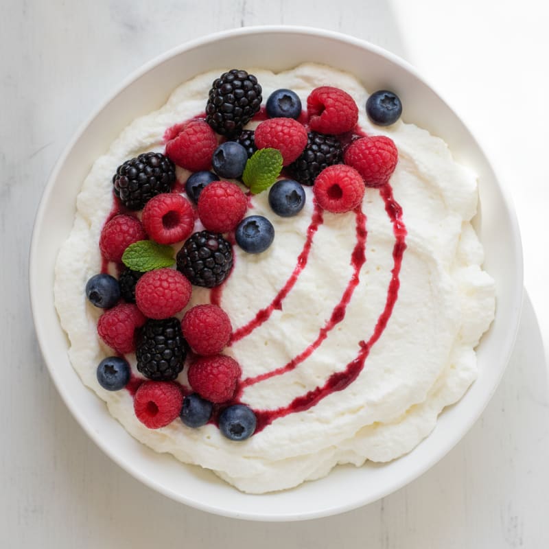 Greek Yogurt Protein Mousse with Mixed Berries