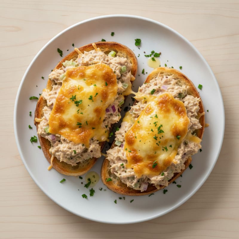 Tuna Melt Toasts with Cheddar