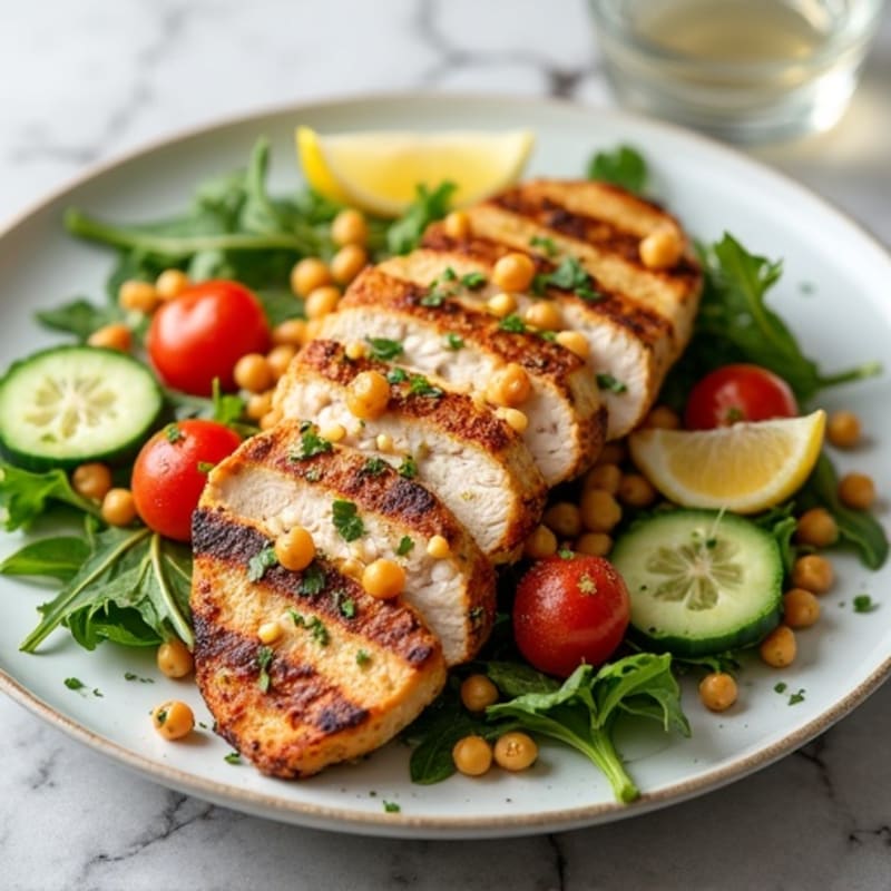 Grilled Turkey Breast Salad with Crunchy Chickpeas