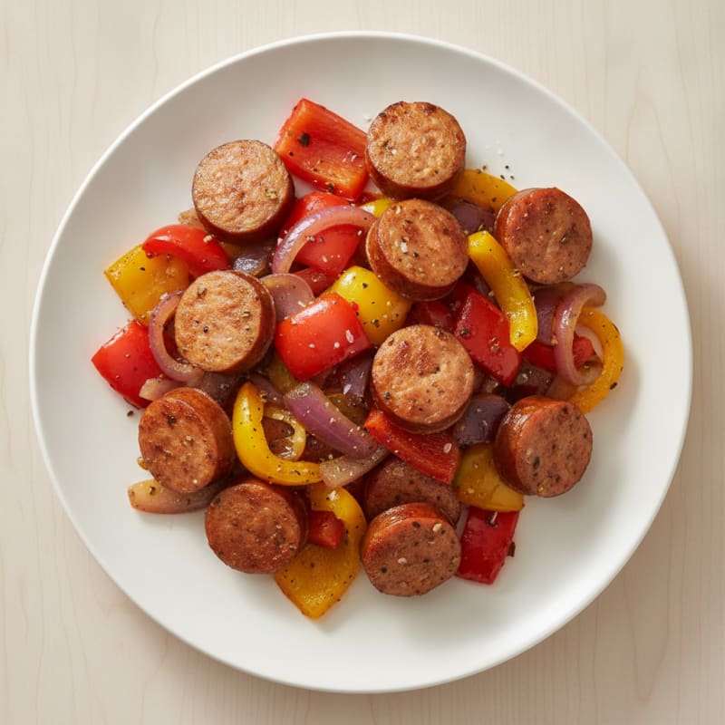 Smoked Turkey Sausage with Peppers and Onions