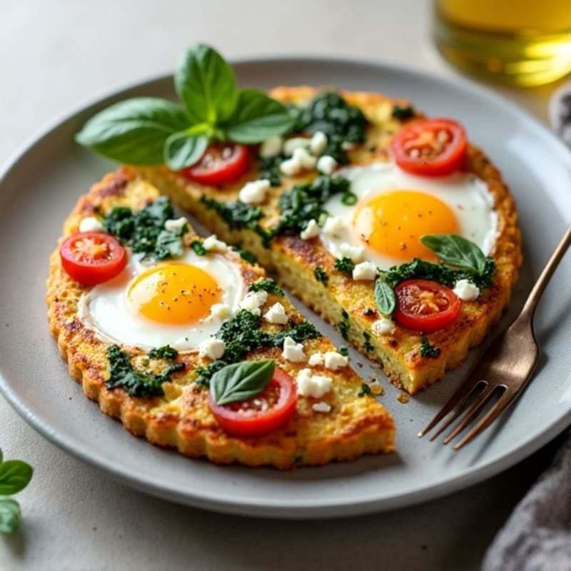Fluffy Mediterranean Herb Frittata with Roasted Tomatoes