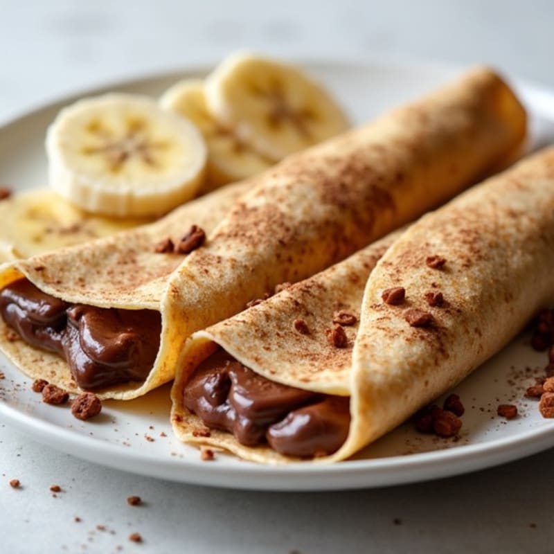 Healthy Banana Chocolate Hazelnut Stuffed Crepes