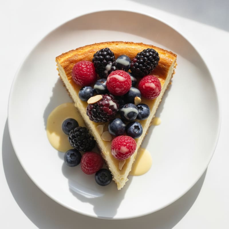 Greek Yogurt Protein Cheesecake with Mixed Berries