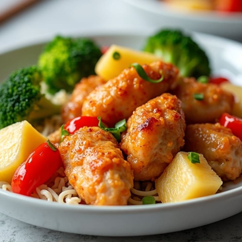 Crispy Sweet & Sour Chicken with Roasted Broccoli