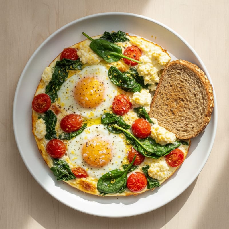 Baked Eggs with Cottage Cheese