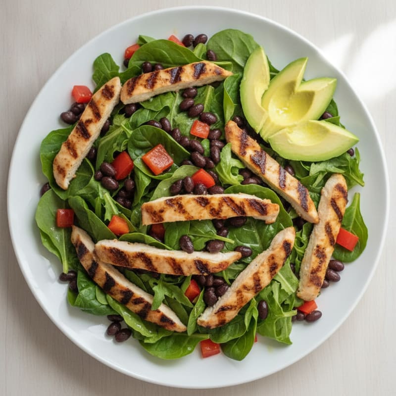 Grilled Chicken and Black Bean Salad with Avocado