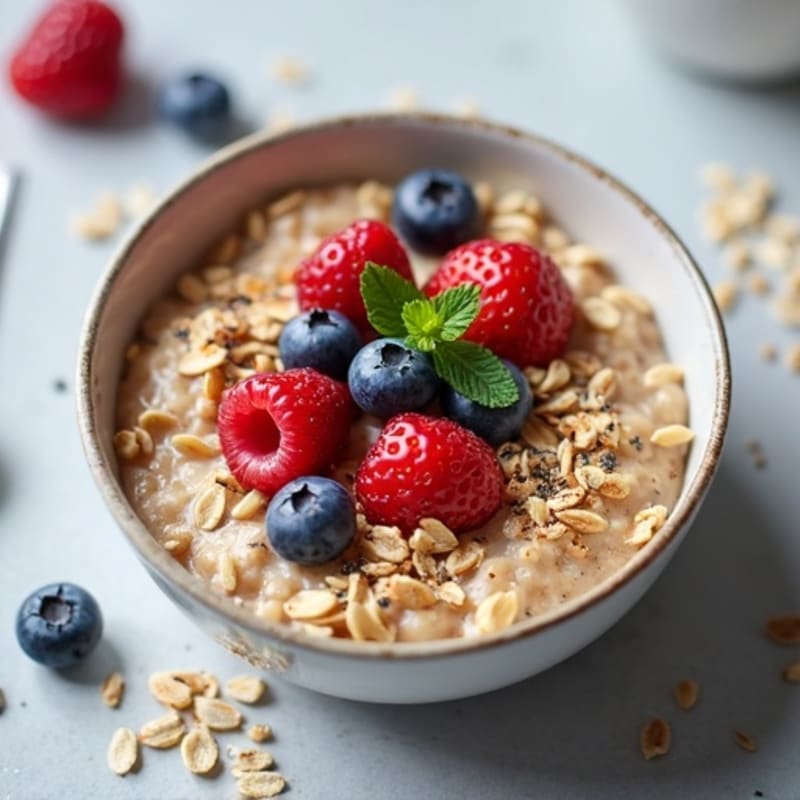 Creamy Protein Oatmeal with Fresh Berries