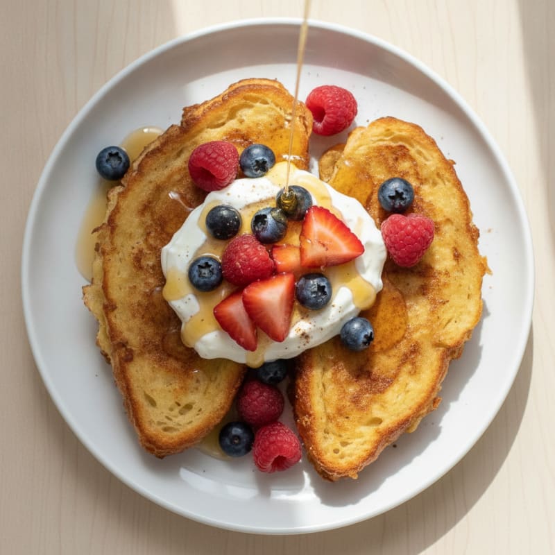 High-Protein Croissant French Toast with Berries