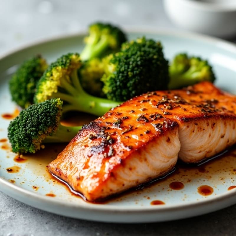 Sheet Pan Teriyaki Glazed Salmon with Crispy Roasted Broccoli